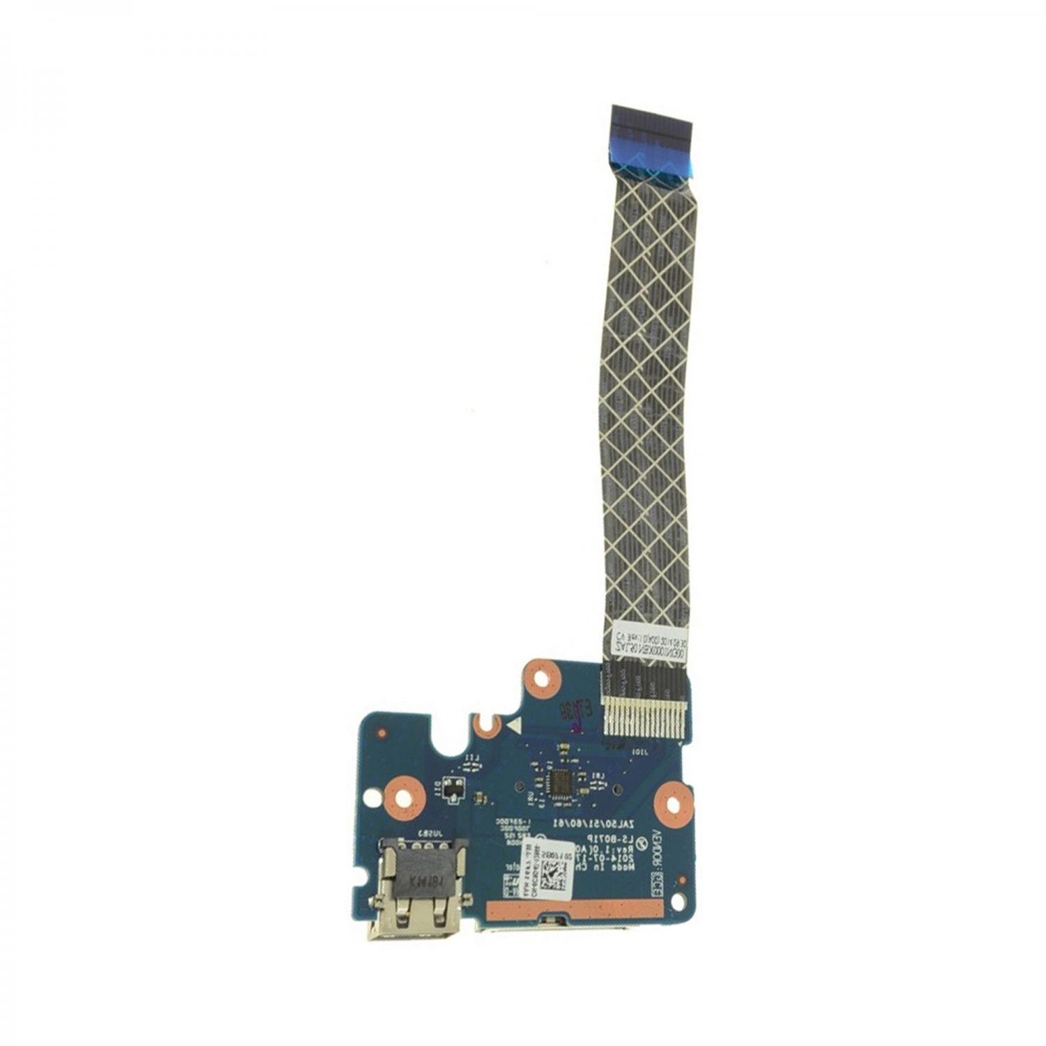 Dell Latitude 3450 OEM IO Daughter Circuit Board with USB / SD Card Reader / Cable P/N C9D47, LS-B071P